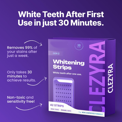 CLEZYRA Purple Teeth Whitening Strips